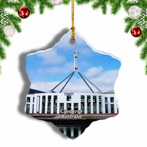 Australian Parliament House Canberra Christmas Ornament 3 Inches Snow