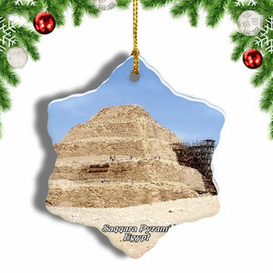 Egypt Saqqara Pyramid Christmas Ornament 3 Inches Snow