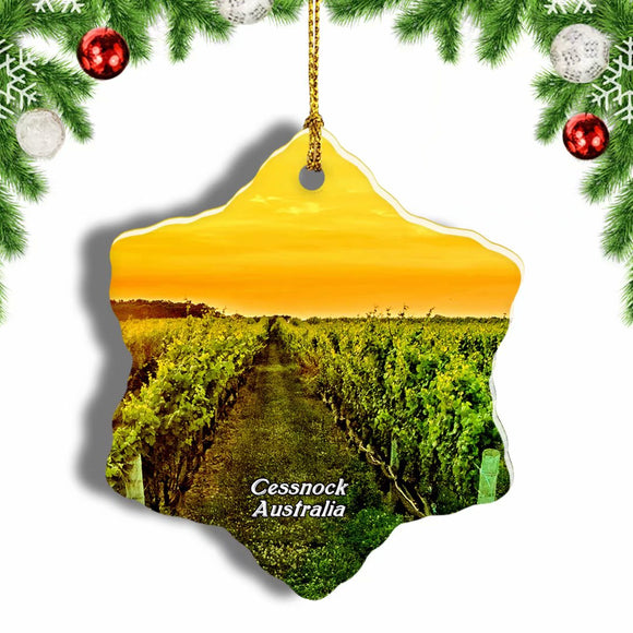 Australia Audrey Wilkinson Vineyard Pokolbin Cessnock Christmas Ornament 3 Inches Snow