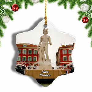 France Place Massena Nice Christmas Ornament 3 Inches Snow