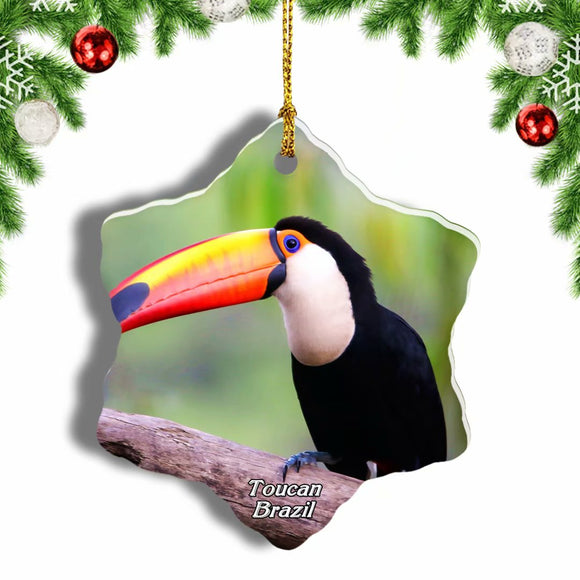 Brazil Toco Toucan Christmas Ornament 3 Inches Snow