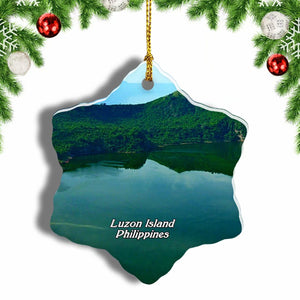 Philippines Luzon Island Christmas Ornament 3 Inches Snow