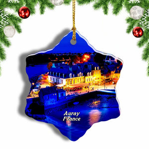 France Auray Christmas Ornament 3 Inches Snow