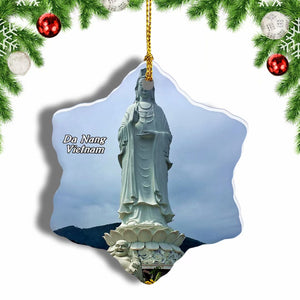 Vietnam Lady Buddha Da Nang Christmas Ornament 3 Inches Snow