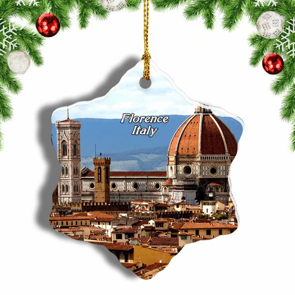 Italy Old Town Florence Christmas Ornament 3 Inches Snow