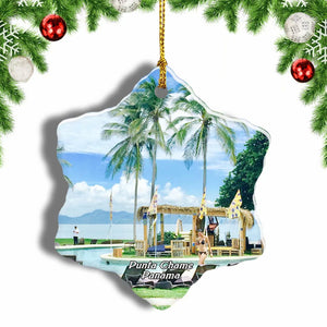 Beach Punta Chame Panama Christmas Ornament 3 Inches Snow