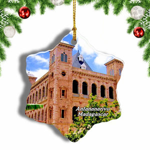 Royal Palace Antananarivo Madagascar Christmas Ornament 3 Inches Snow