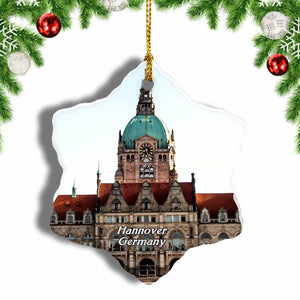 Germany New Town Hall Hannover Christmas Ornament 3 Inches Snow