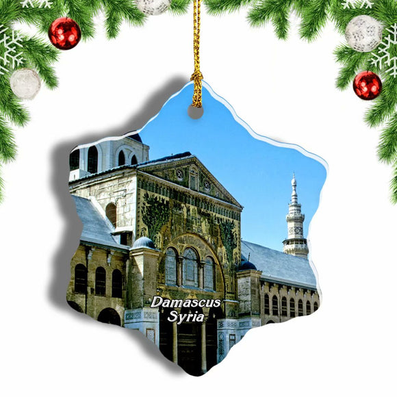 Umayyad Mosque Damascus Syria Christmas Ornament 3 Inches Snow