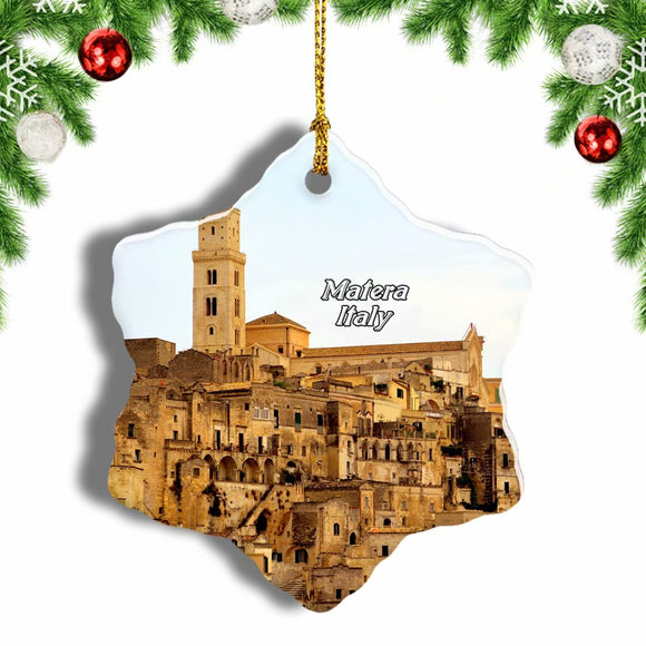 Italy Matera Christmas Ornament 3 Inches Snow