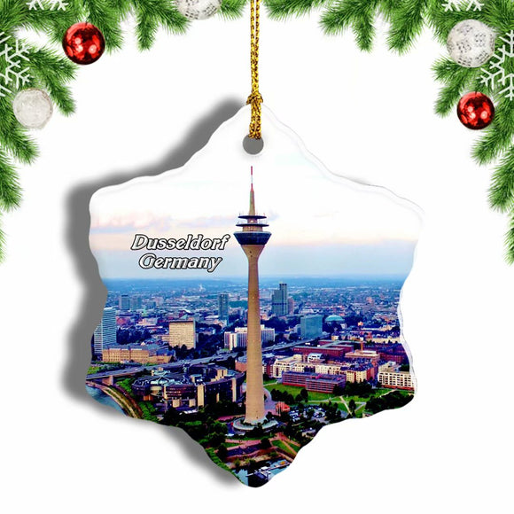 Germany Rhine Tower Dusseldorf Christmas Ornament 3 Inches Snow