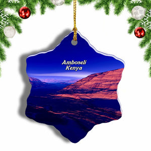 Great Rift Valley Amboseli Kenya Christmas Ornament 3 Inches Snow