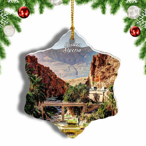 Algeria Biskra Christmas Ornament 3 Inches Snow