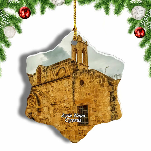 Ayia Napa Monastery Cyprus Christmas Ornament 3 Inches Snow