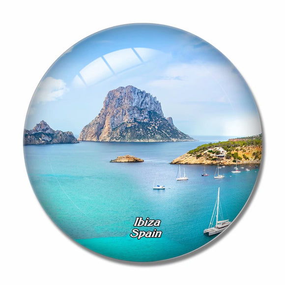 Spain Coast Rock Sea Bay Ibiza 3D Fridge Magnet Crystal Glass