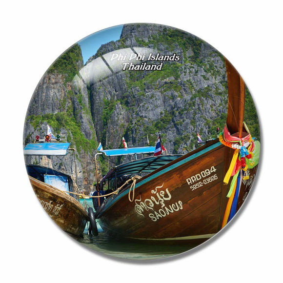 Thailand Maya Bay Phi Phi Islands 3D Fridge Magnet Crystal Glass