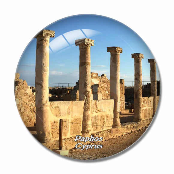 Cyprus Paphos 3D Fridge Magnet Crystal Glass