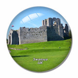 UK England Oystermouth Castle Swansea 3D Fridge Magnet Crystal Glass