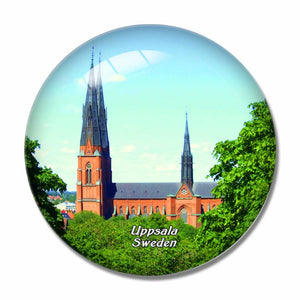 Sweden Uppsala Cathedral 3D Fridge Magnet Crystal Glass