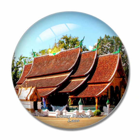 Golden  Temple Luang Prabang Laos 3D Fridge Magnet Crystal Glass