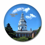 USA America Annapolis Maryland State House 3D Fridge Magnet Crystal Glass