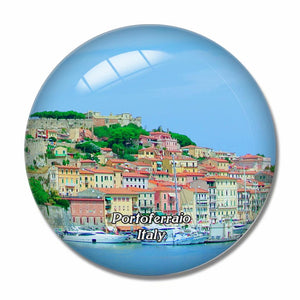 Italy Portoferraio 3D Fridge Magnet Crystal Glass