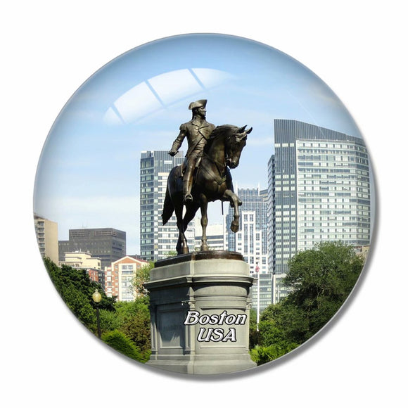 USA America Boston Statue 3D Fridge Magnet Crystal Glass