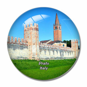 Italy Prato Walls Castle 3D Fridge Magnet Crystal Glass