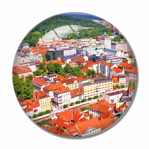 Old Town Ljubljana Slovenia 3D Fridge Magnet Crystal Glass