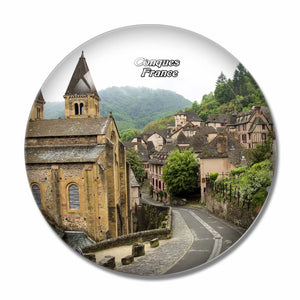 France Conques 3D Fridge Magnet Crystal Glass