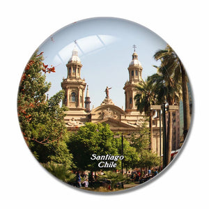 Catholic Church Santiago de Chile 3D Fridge Magnet Crystal Glass