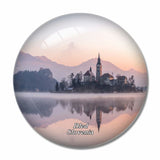 Slovenia Bled Winter Lake Island 3D Fridge Magnet Crystal Glass