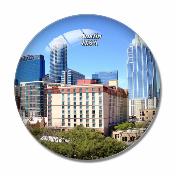 USA America Austin Texas 3D Fridge Magnet Crystal Glass