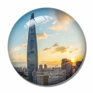 Seoul Korea 3D Fridge Magnet Crystal Glass