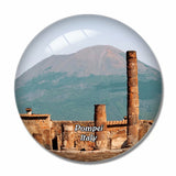 Italy Pompei Ruinas Volcano 3D Fridge Magnet Crystal Glass