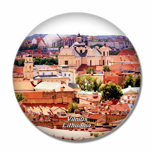 Old Town Vilnius Lithuania 3D Fridge Magnet Crystal Glass