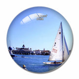USA America Newport Beach Balboa Island Ferry 3D Fridge Magnet Crystal Glass