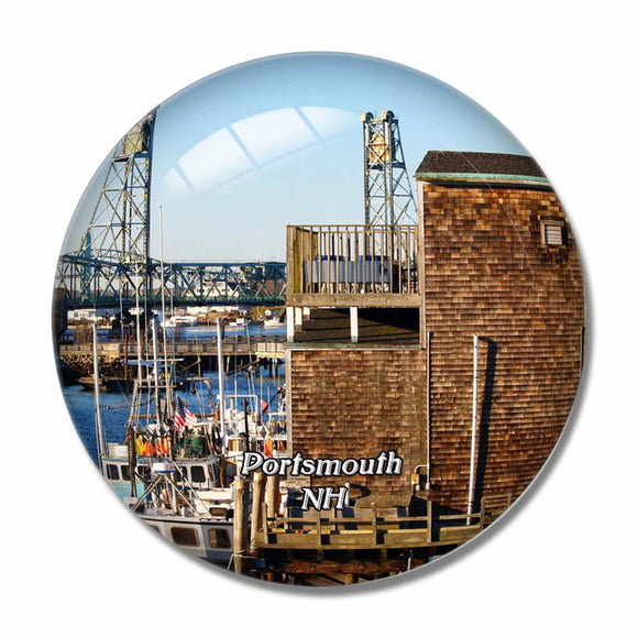 Portsmouth New Hampshire USA 3D Fridge Magnet Crystal Glass