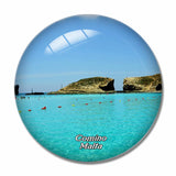 Malta Blue Lagoon Comino 3D Fridge Magnet Crystal Glass