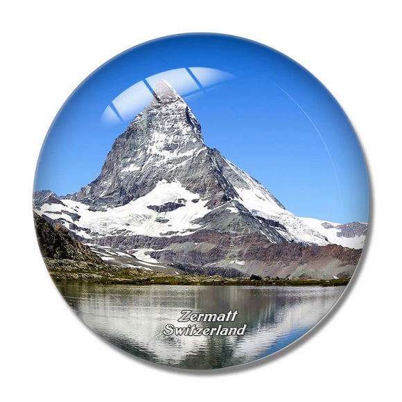 Switzerland Riffelsee Zermatt 3D Fridge Magnet Crystal Glass