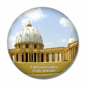 Cathedral Yamoussoukro Ivory Coast Cote d'Ivoire 3D Fridge Magnet Crystal Glass