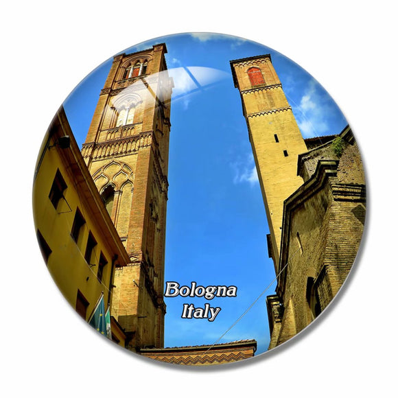 Italy Bologna Torre Garisenda 3D Fridge Magnet Crystal Glass