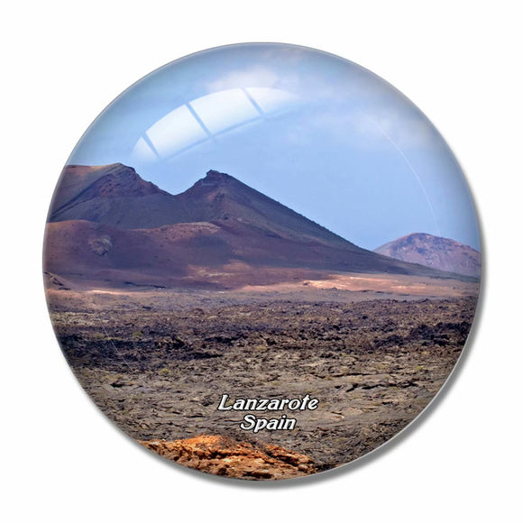 Spain Volcanic Island Park Lanzarote 3D Fridge Magnet Crystal Glass