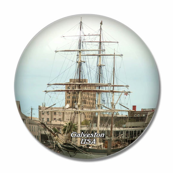 USA America Galveston Port 3D Fridge Magnet Crystal Glass