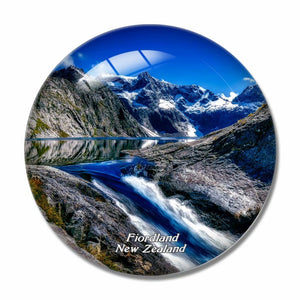 New Zealand Fiordland National Park 3D Fridge Magnet Crystal Glass