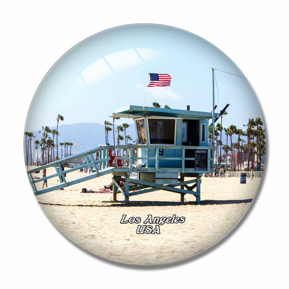 USA America Beach Lifeguard Tower Los Angeles 3D Fridge Magnet Crystal Glass