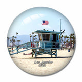 USA America Beach Lifeguard Tower Los Angeles 3D Fridge Magnet Crystal Glass
