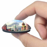 Russia Moscow Spasskaya Tower St Basil's Cathedral 3D Fridge Magnet Crystal Glass