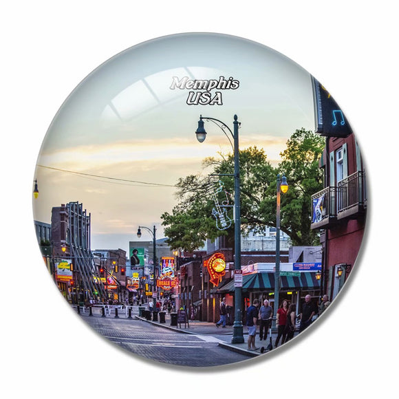 USA America Beale Street Memphis 3D Fridge Magnet Crystal Glass