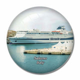 Italy Salerno Port 3D Fridge Magnet Crystal Glass